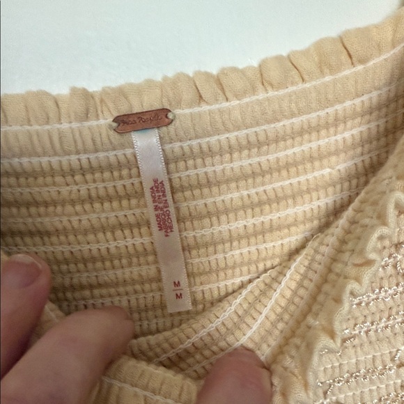 Free People Cream Floral Long Sleeve Dress - Picture 2 of 8